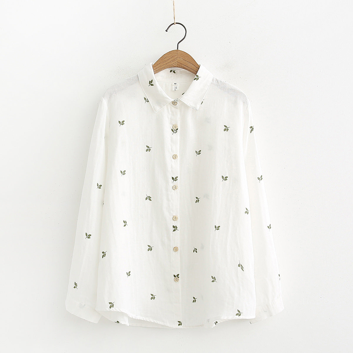 Autumn Leaves Printed Long-sleeved Shirt