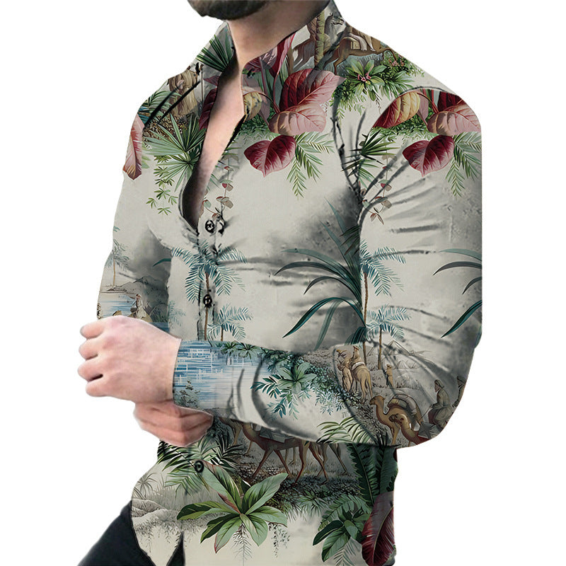 Casual Long Sleeved Large Floral Shirt