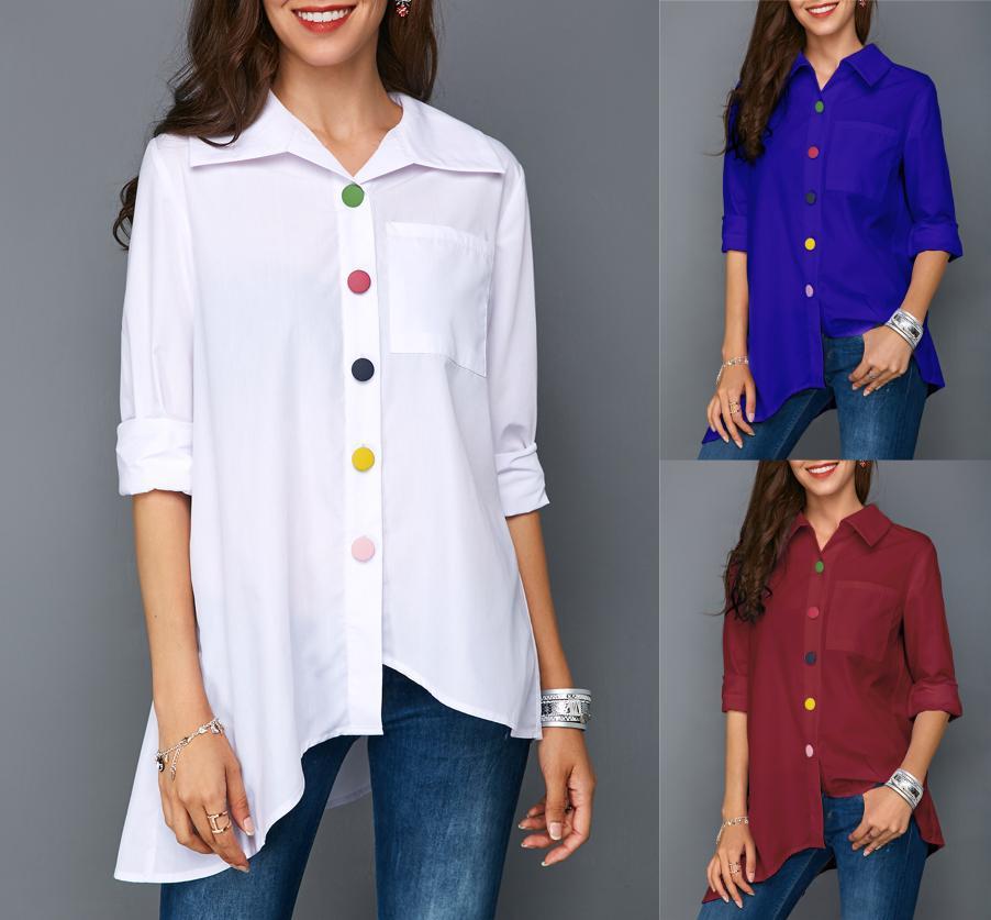 Shirt with Colorful Button