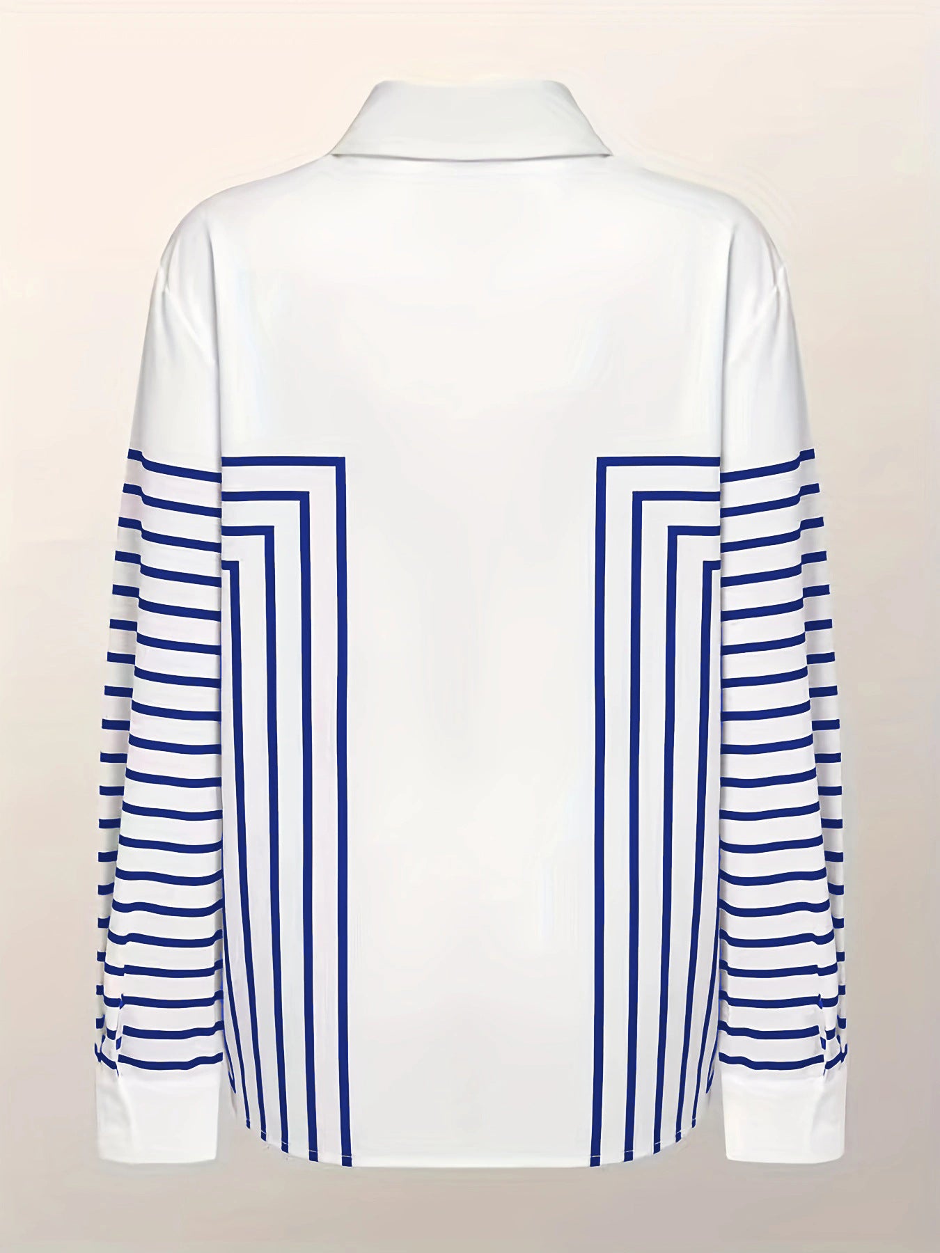 Long Sleeve Loose Striped Silk Top