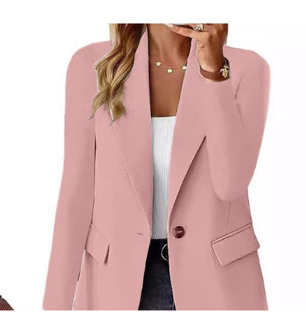 Long Sleeve Solid Color Suit Jacket