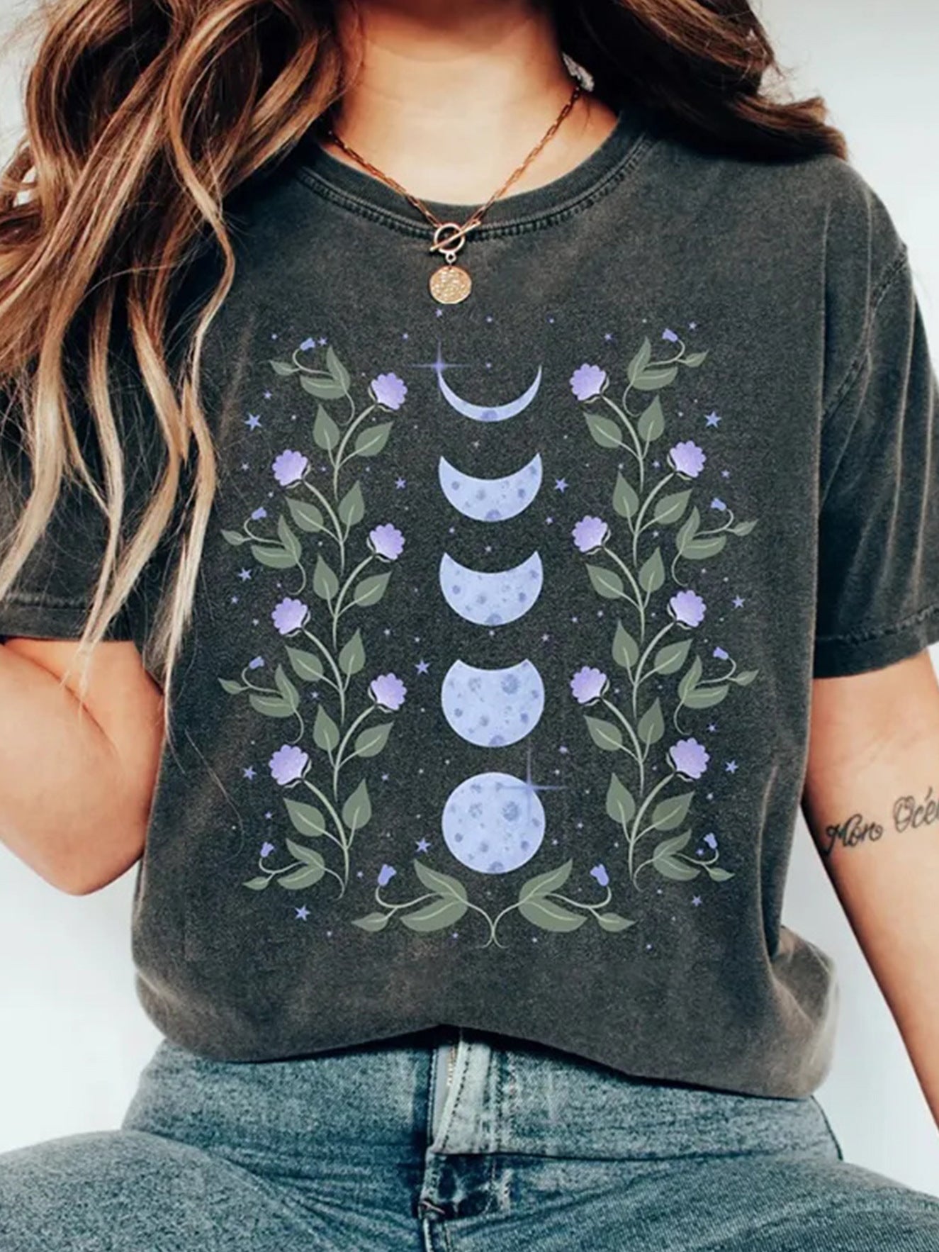 Moon Digital Printed Casual Short-sleeved T-Shirt