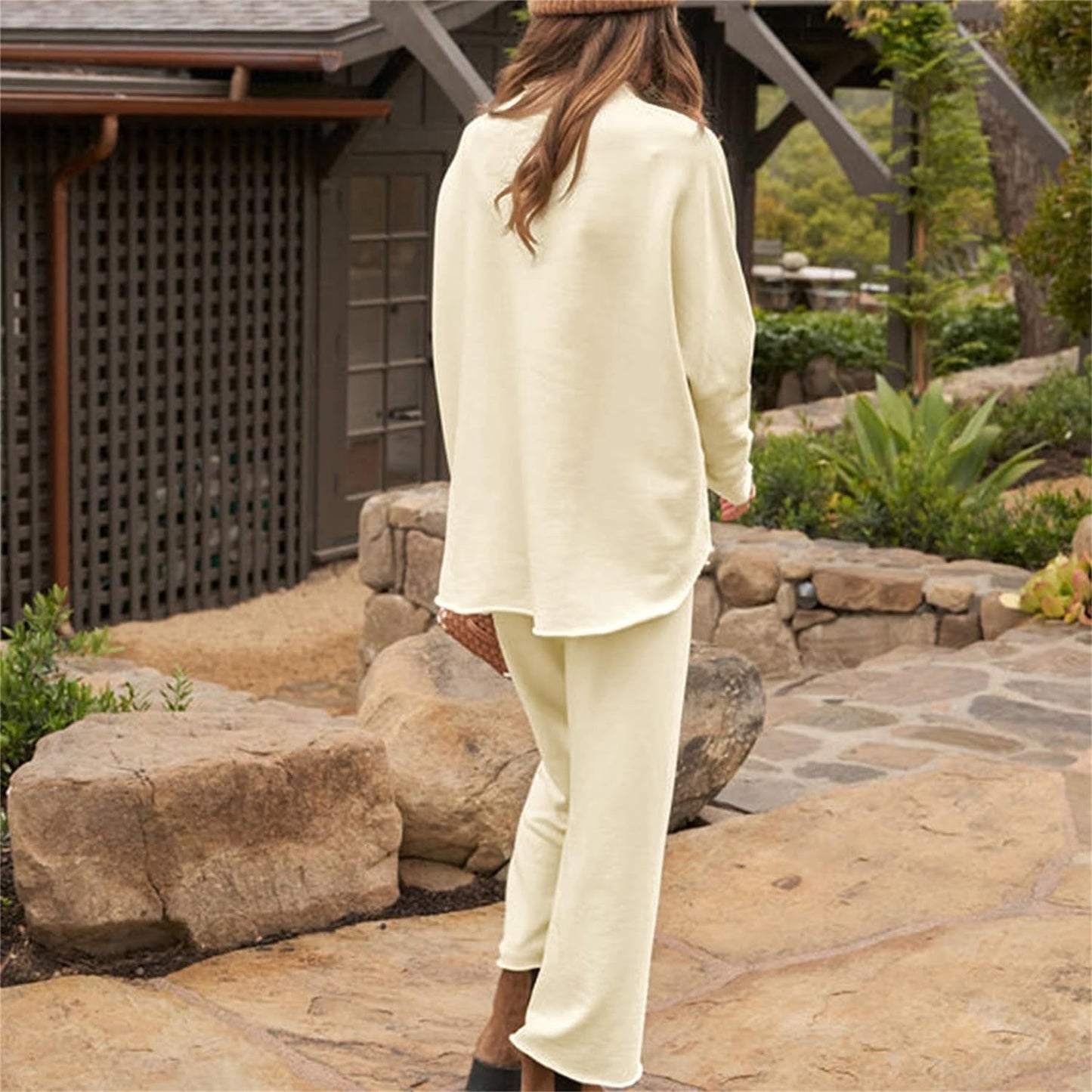 Loose Solid Color Casual Two-piece Suit