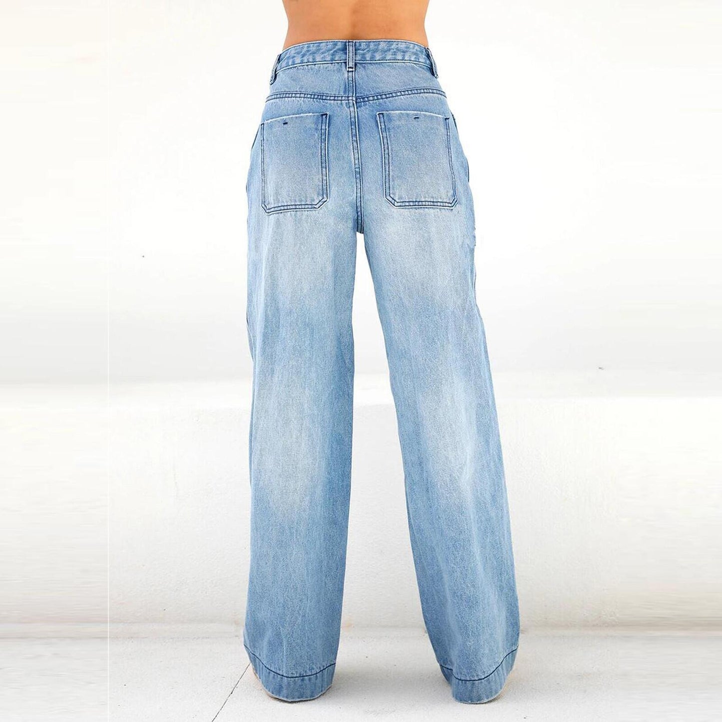 High Waist Loose Wide Legs Jeans