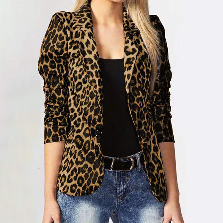 Leopard Print Temperament Commute Coat