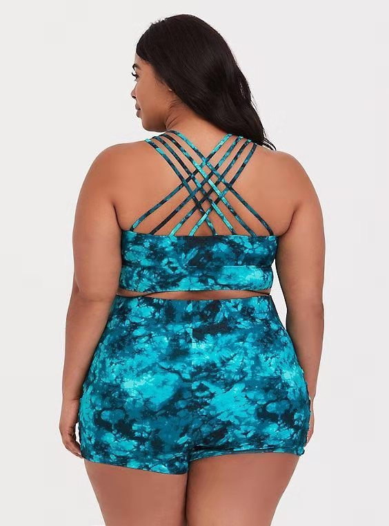 Plus Size Printed Split Swimsuit