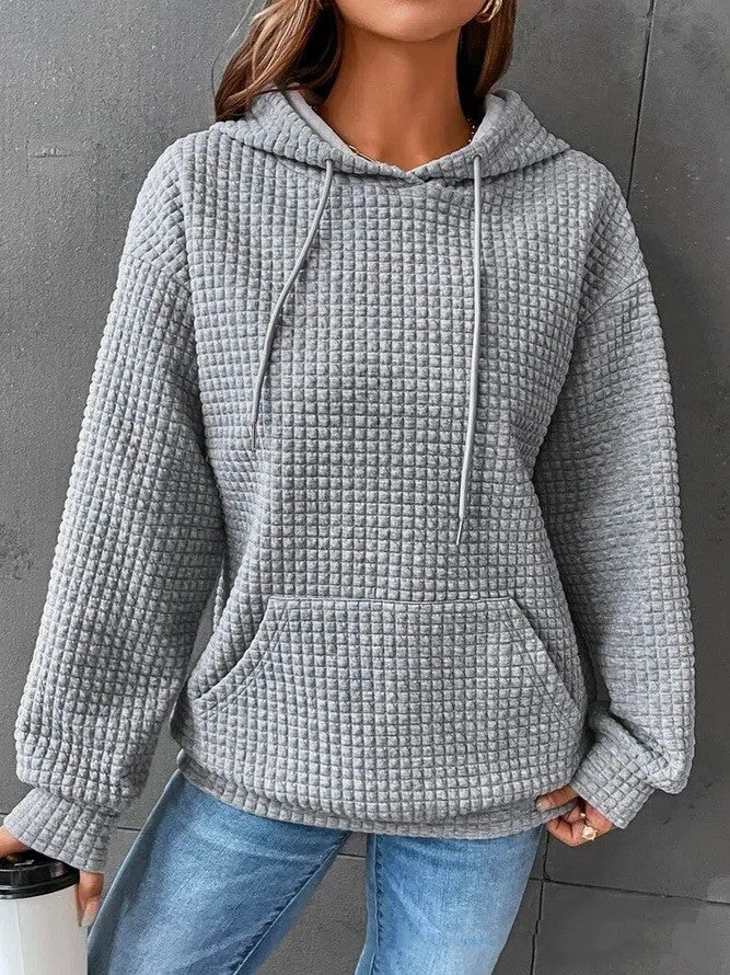 Loose Casual Solid Color Long-sleeved Hooded Sweater