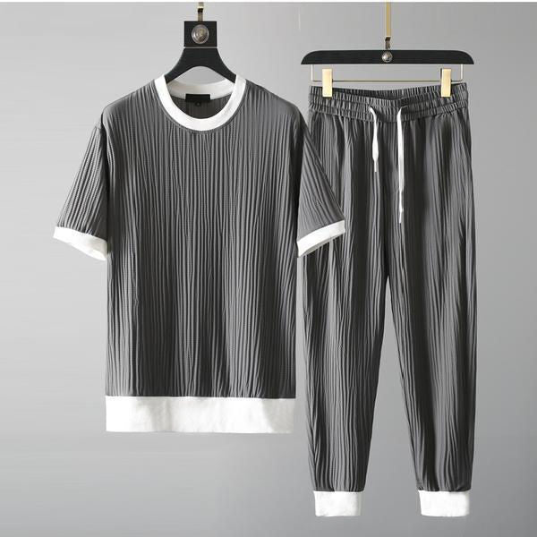 Casual Round Neck Stretch Breathable Short Sleeve Sports Suit