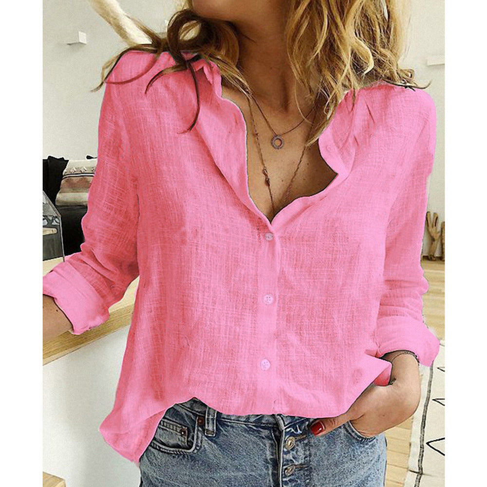 Loose Button Lapel Cardigan Shirt