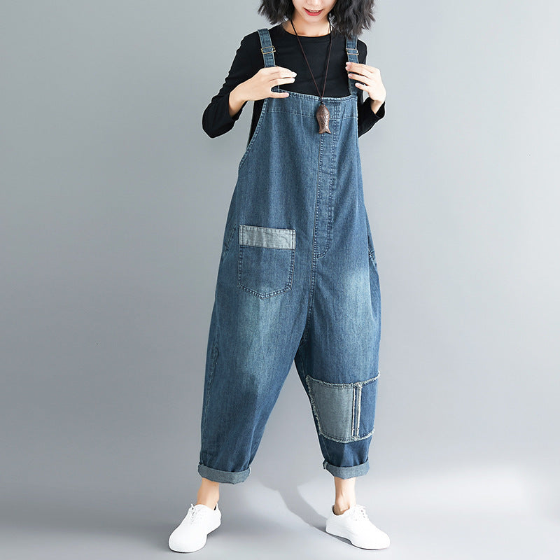 Plus Size Literary Denim Overalls