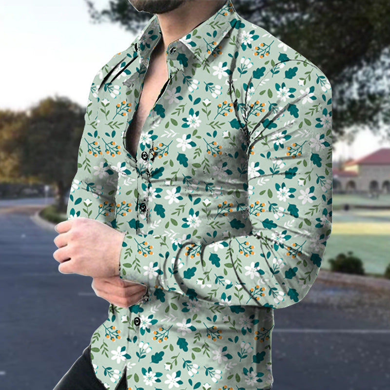 Casual Long Sleeved Large Floral Shirt