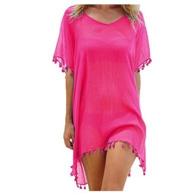 Loose Chiffon Summer Beach Tunic Cover-Up Shirt