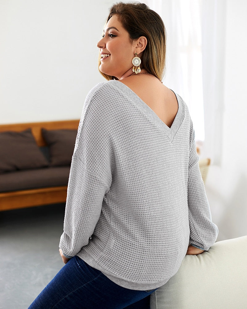 Plus Size Autumn Knitted Top