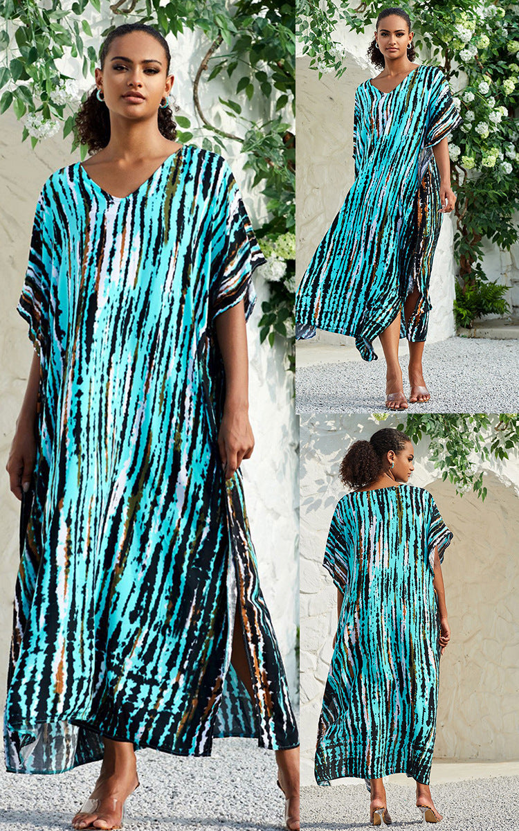 Rayon Tie-dyed Beach Sun Protection Long Dress