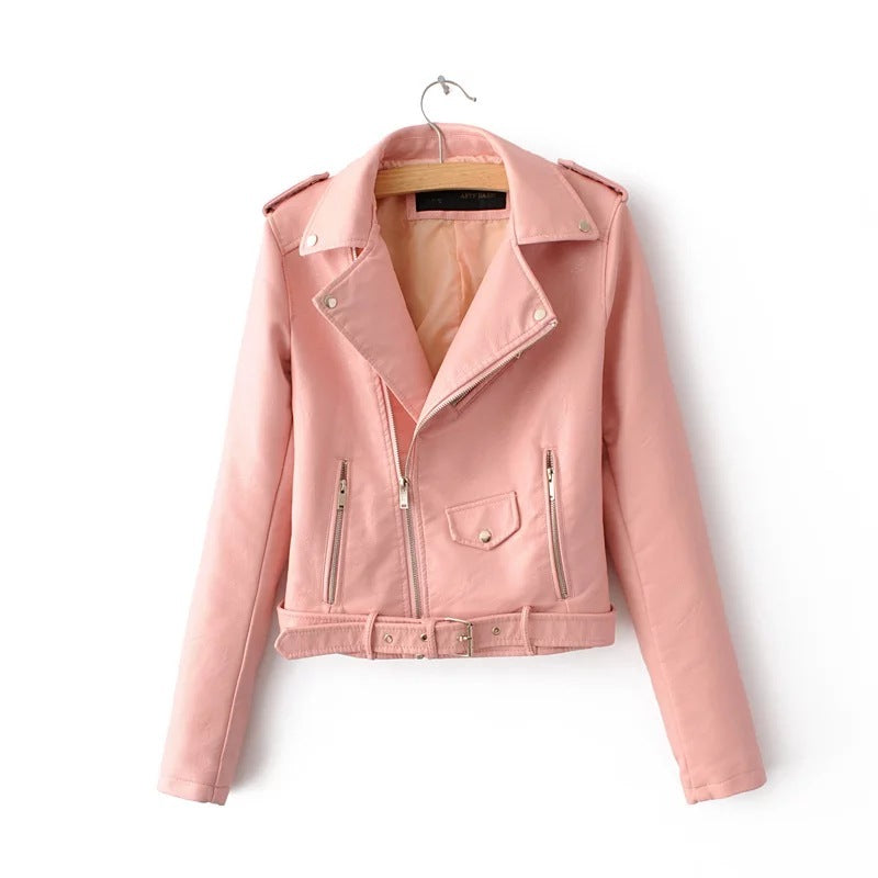 Korean version of Women's Leather Jacket