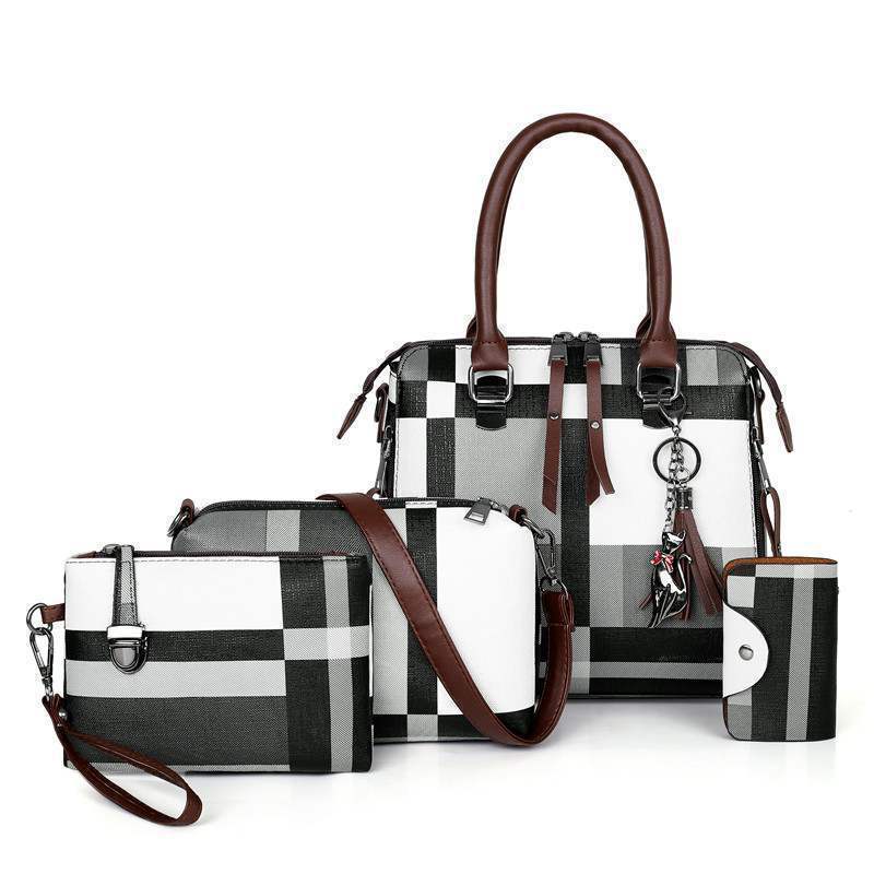 Luxury Designer Plaid Handbag