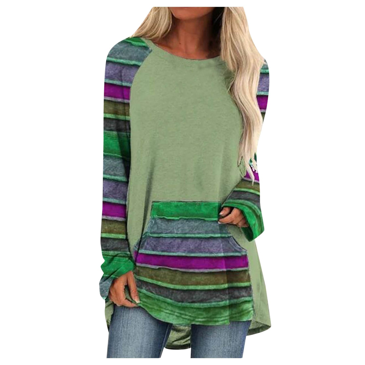 Loose Round Neck Long Sleeve T-Shirt