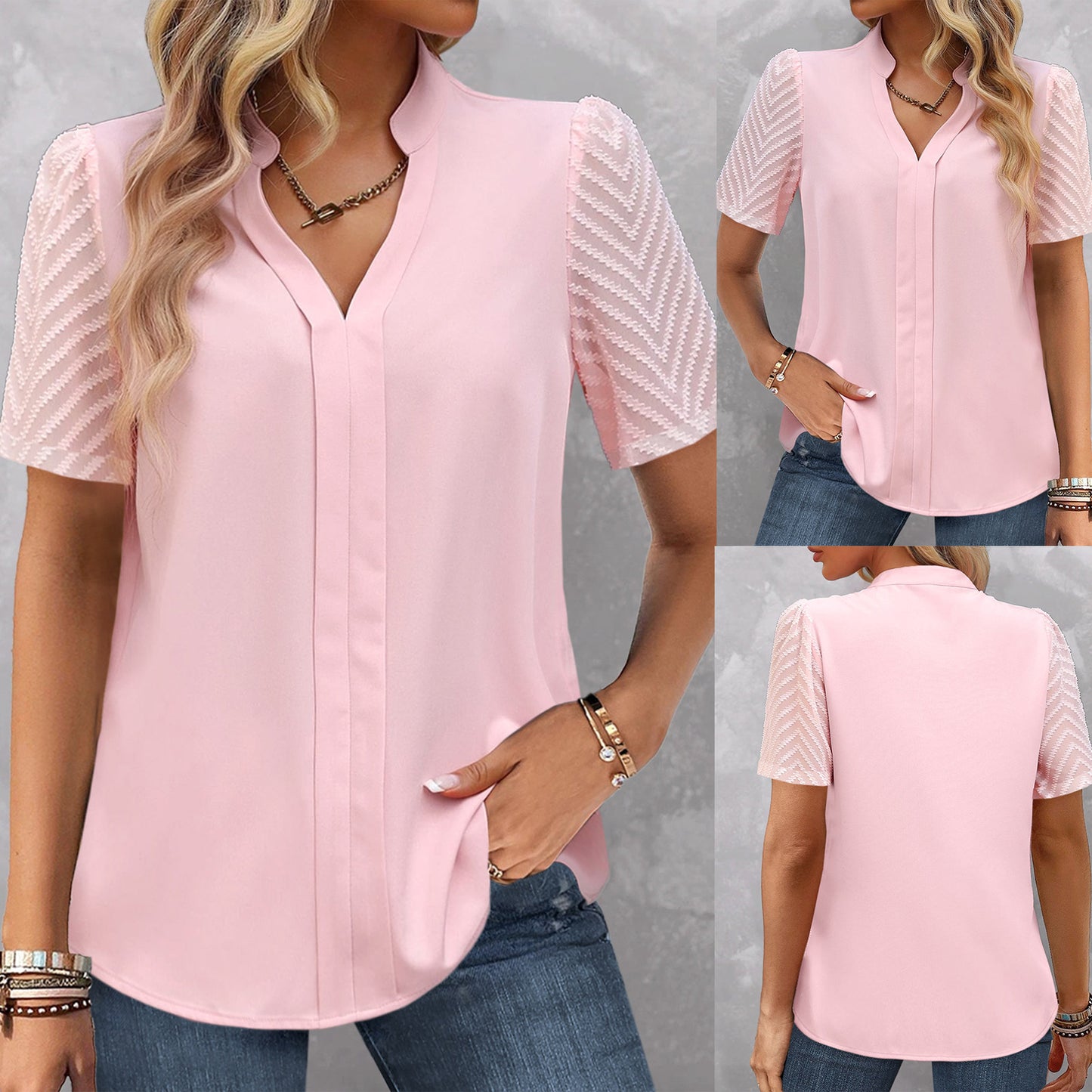 Short Sleeve V-neck T-Shirt Top