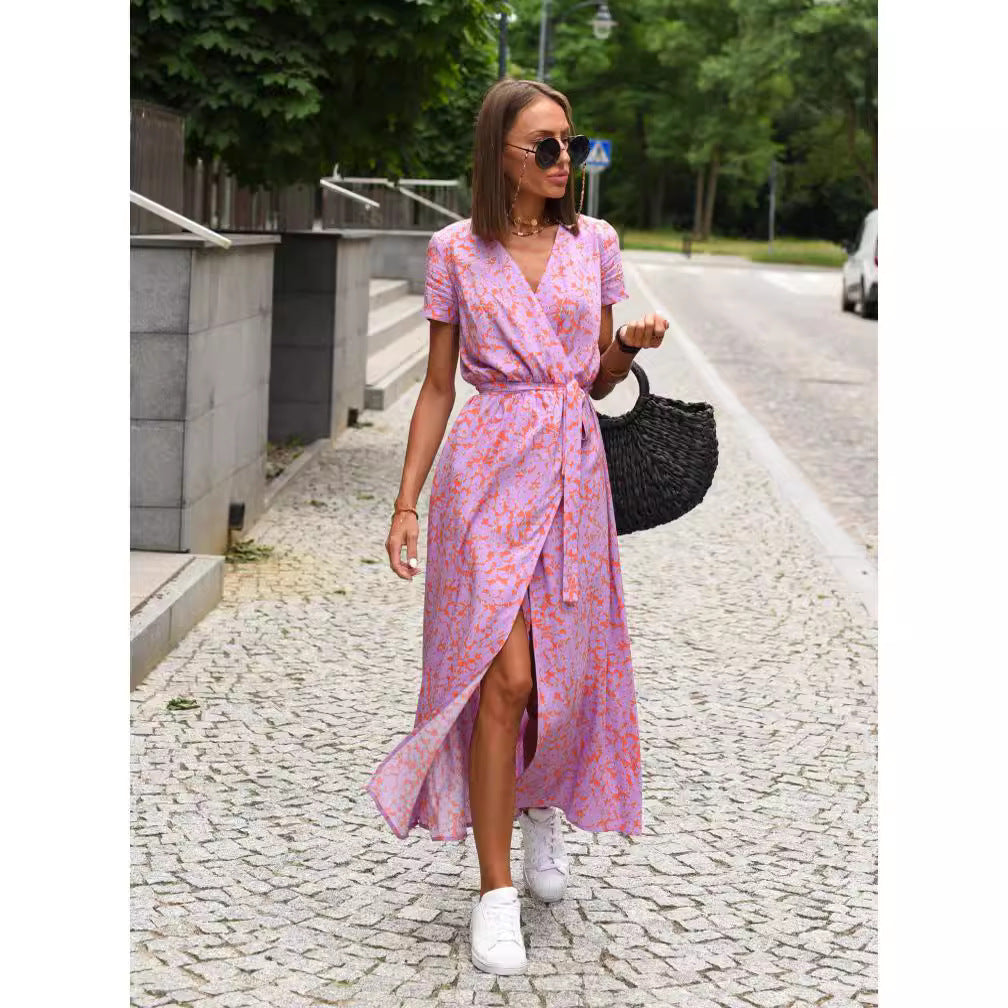 Printed Short Sleeve Dress