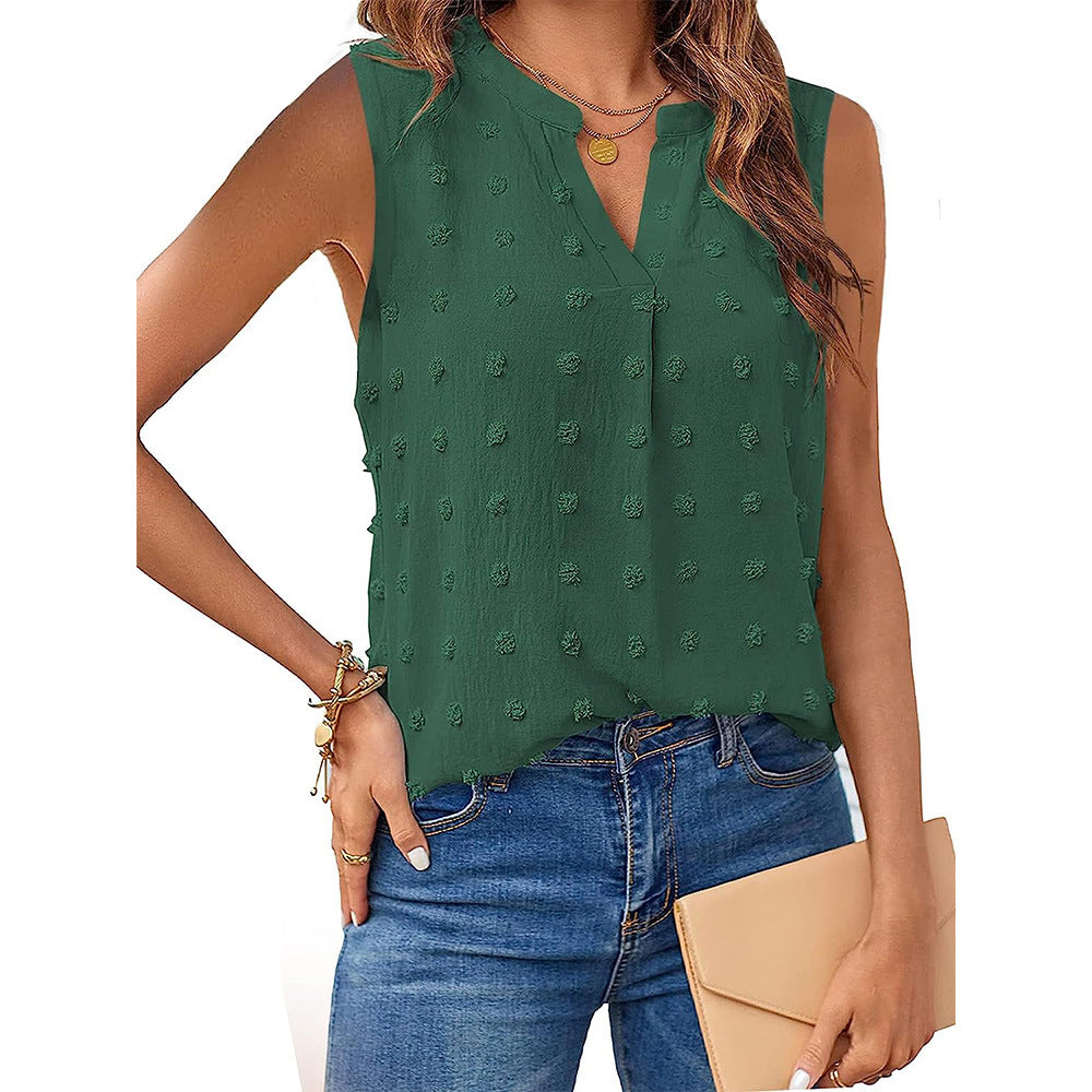 Jacquard Sleeveless V-neck Vest