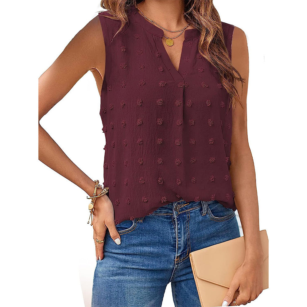 Jacquard Sleeveless V-neck Vest