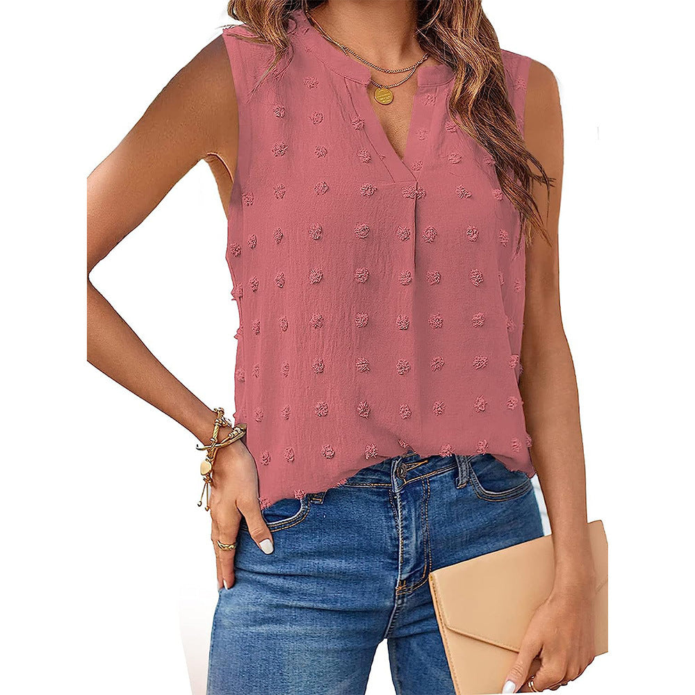 Jacquard Sleeveless V-neck Vest