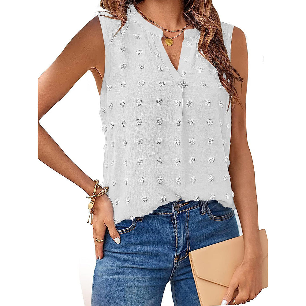 Jacquard Sleeveless V-neck Vest