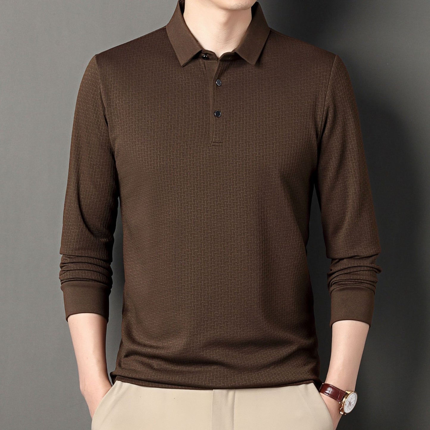 Jacquard Long-sleeved T-Shirt