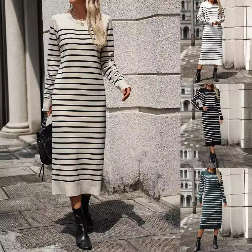 Knitwear Striped Fashion Dress