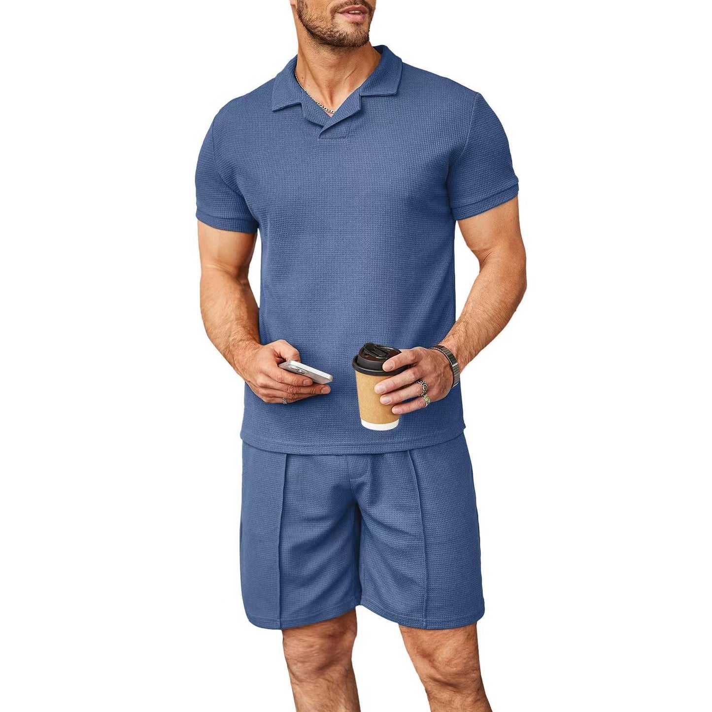 Two-piece V-neck Polo T-Shirt