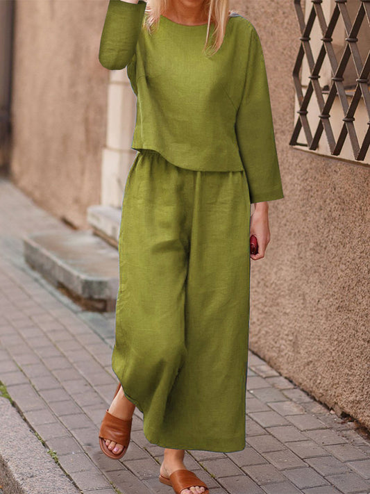 Loose Fitting Shirt & Pants Two-piece Set