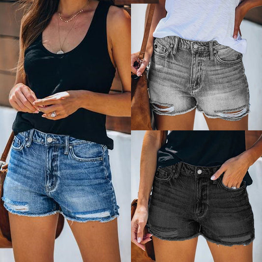 Fringe Denim Shorts