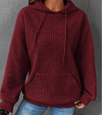 Loose Casual Solid Color Long-sleeved Hooded Sweater