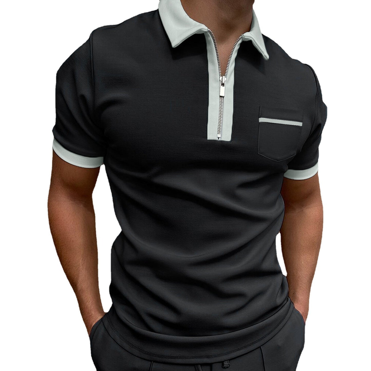 Lapel Fashion Slim Pocket POLO T-Shirt