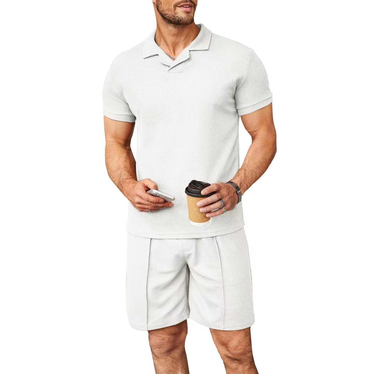 Two-piece V-neck Polo T-Shirt