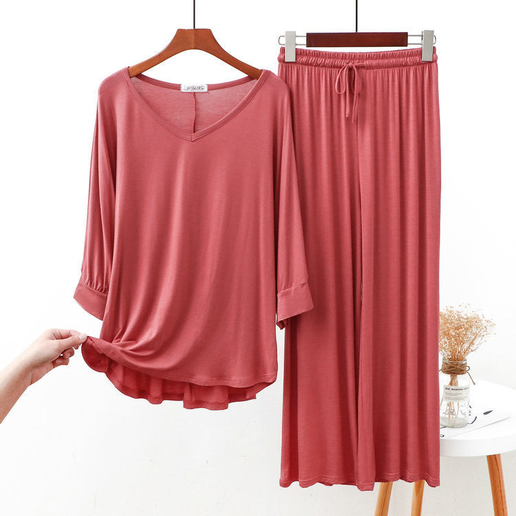 Modal Cotton Wide Leg Pajamas Set