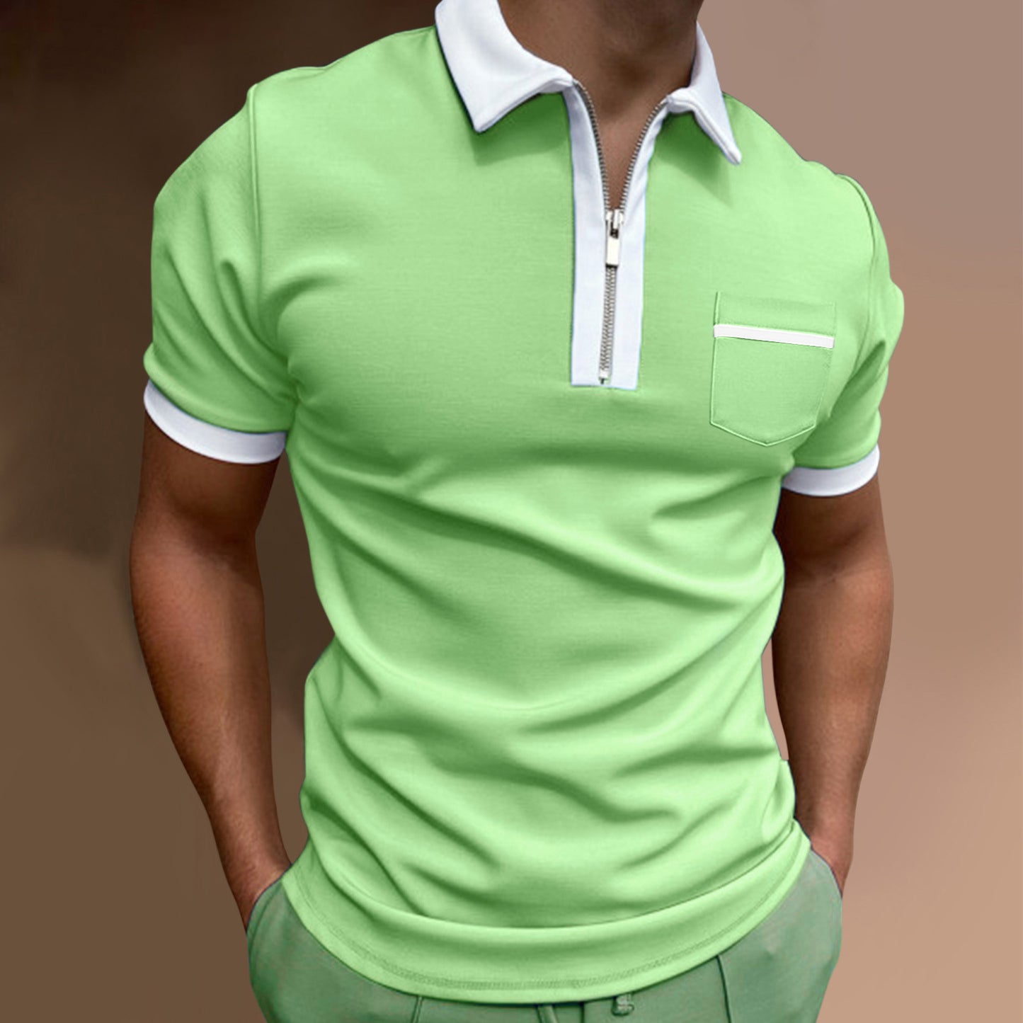 Lapel Fashion Slim Pocket POLO T-Shirt