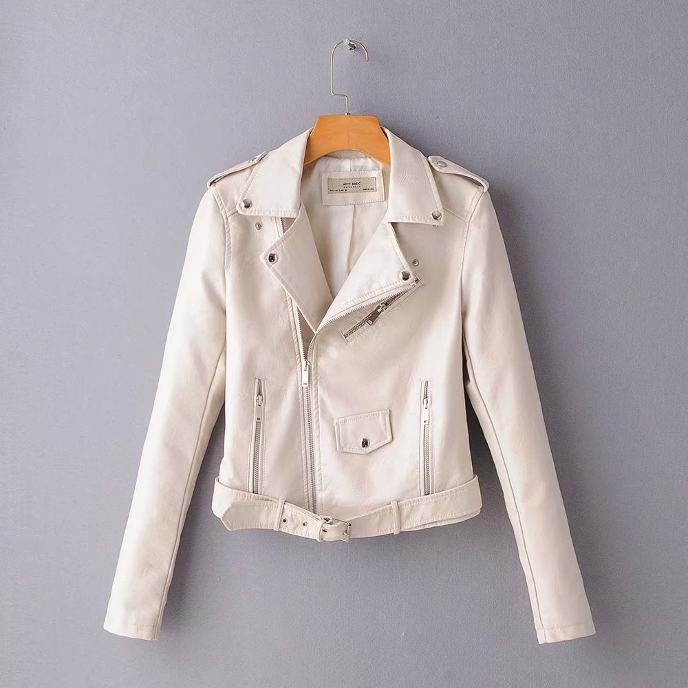 Korean version of Women's Leather Jacket