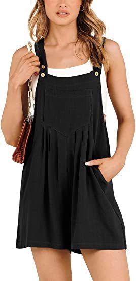 Adjustable Strap Loose Short Bib Jumpsuit