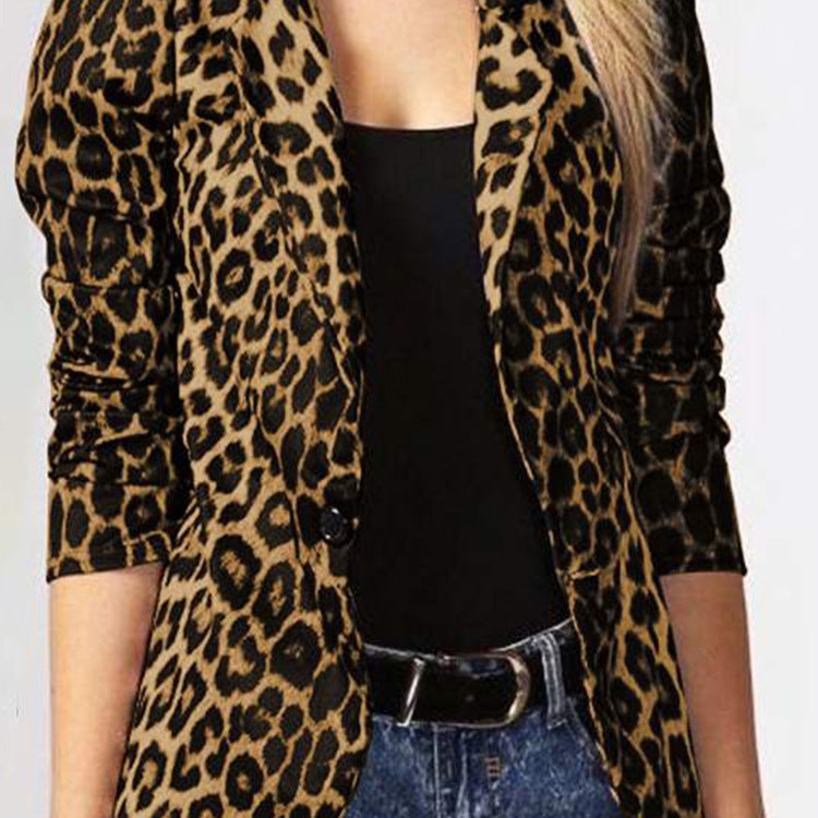 Leopard Print Temperament Commute Coat