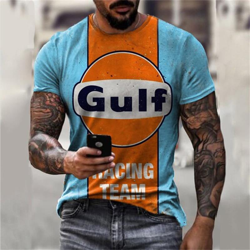 Casual Round Neck Digital Print Slim Short Sleeve Pullover T-Shirt