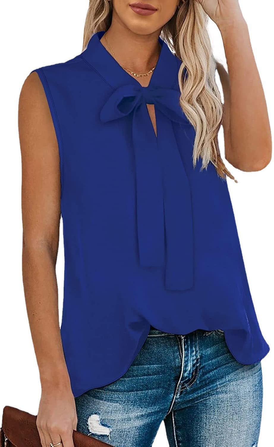 Solid Color Neck Tie Bow Vest