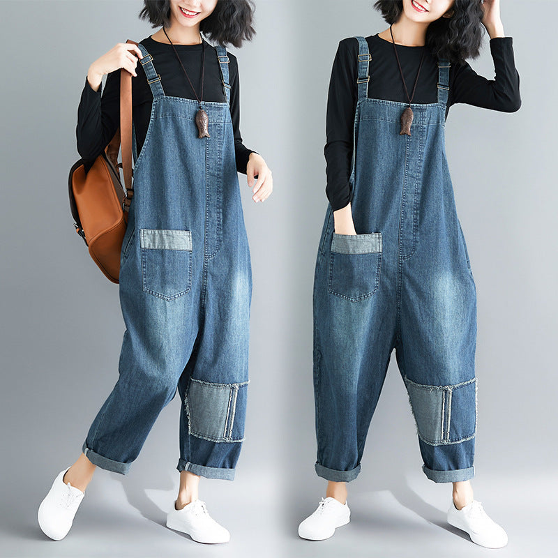 Plus Size Literary Denim Overalls