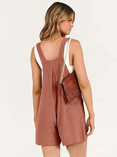 Adjustable Strap Loose Short Bib Jumpsuit