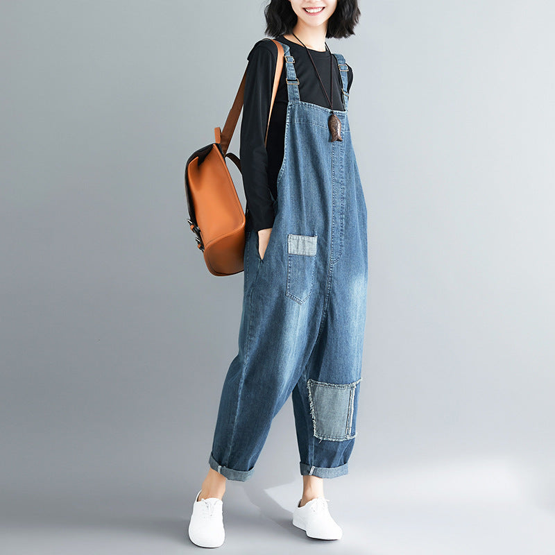 Plus Size Literary Denim Overalls