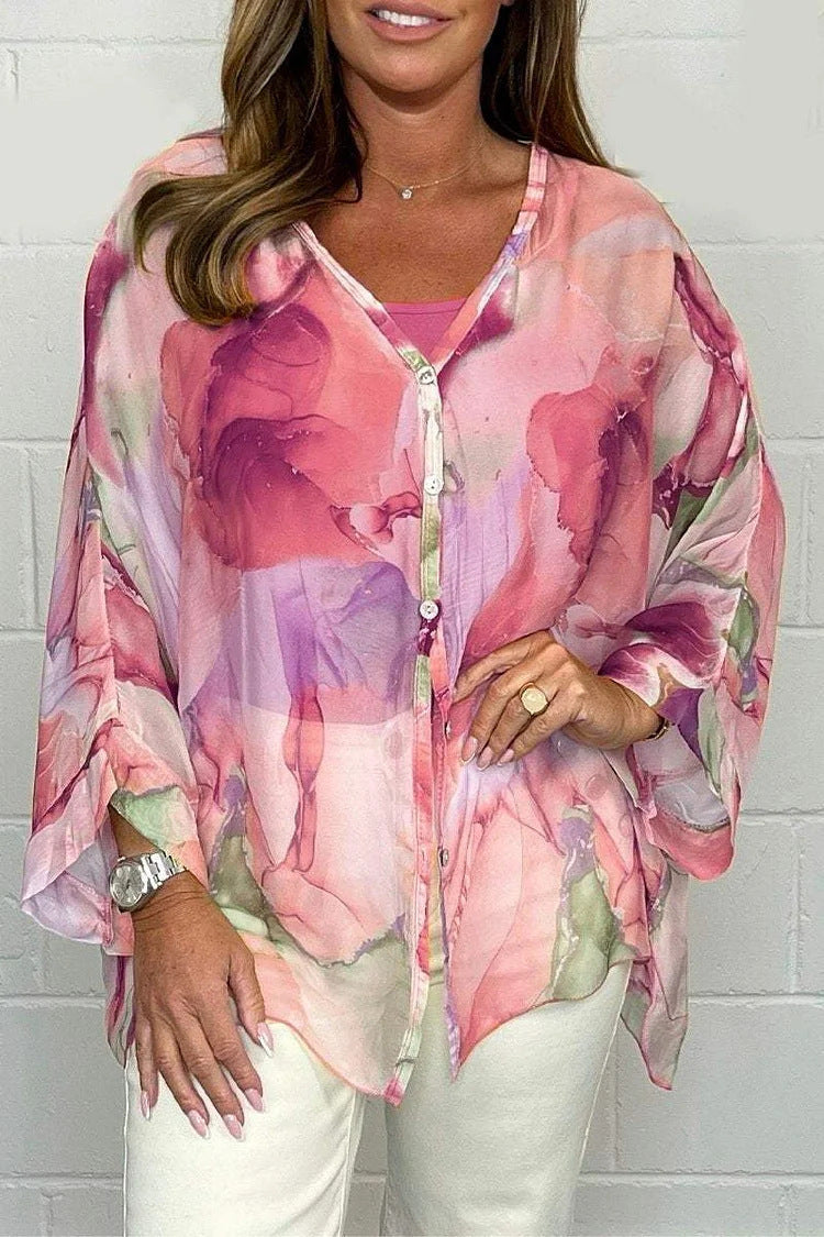 Floral Blooms Chiffon Shirt