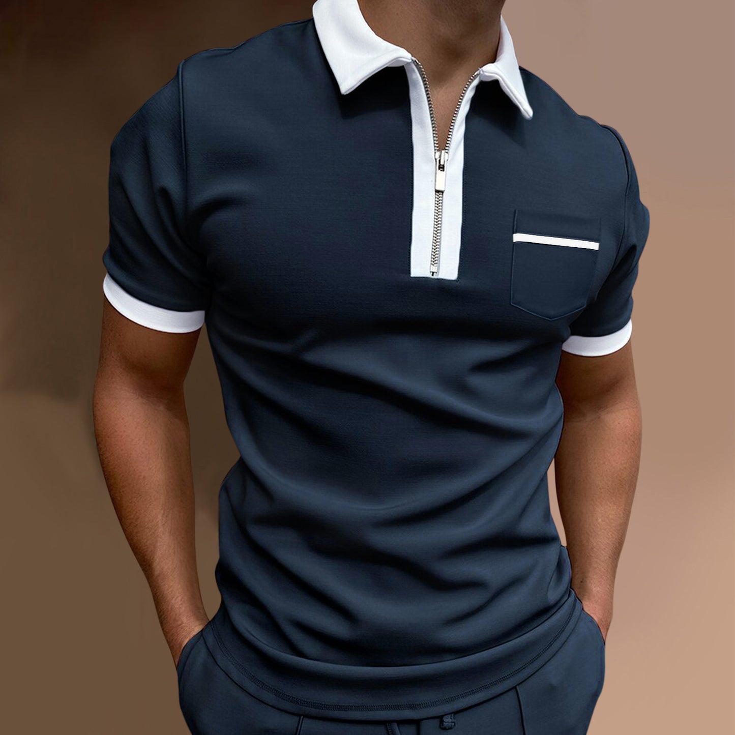 Lapel Fashion Slim Pocket POLO T-Shirt