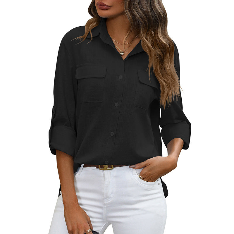 Loose Solid Color Casual Shirt