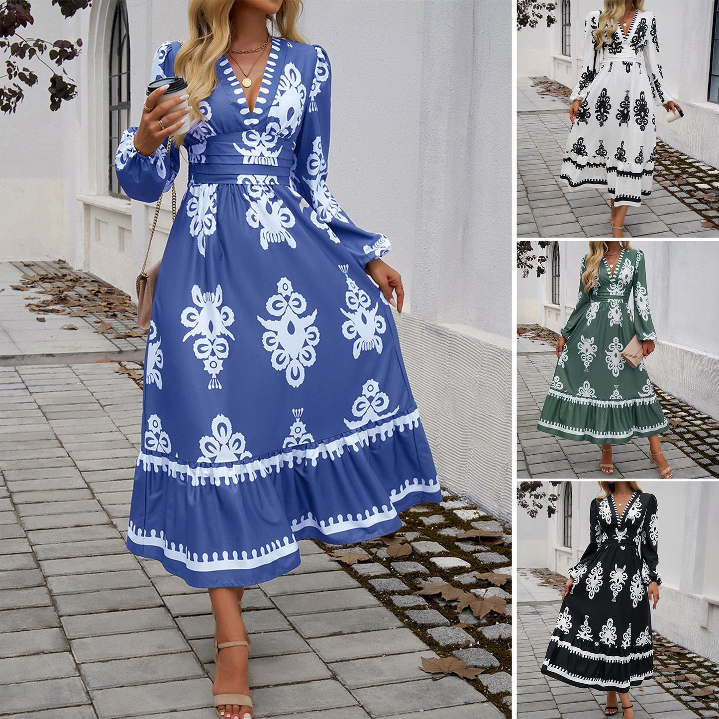 Temperament Elegant Printed Dress