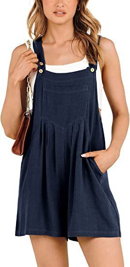 Adjustable Strap Loose Short Bib Jumpsuit